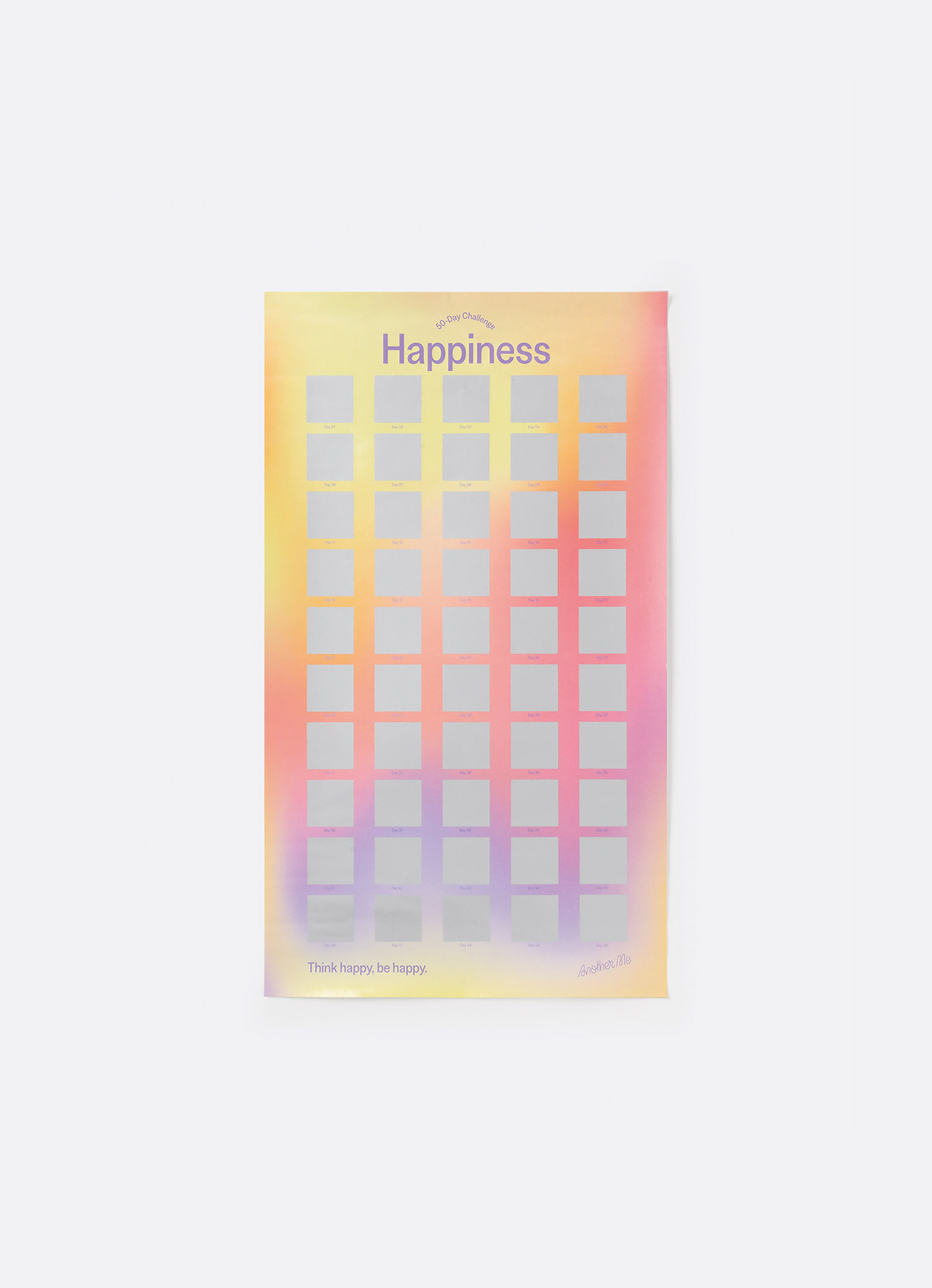 50 Day Challenge Poster, Happiness, English