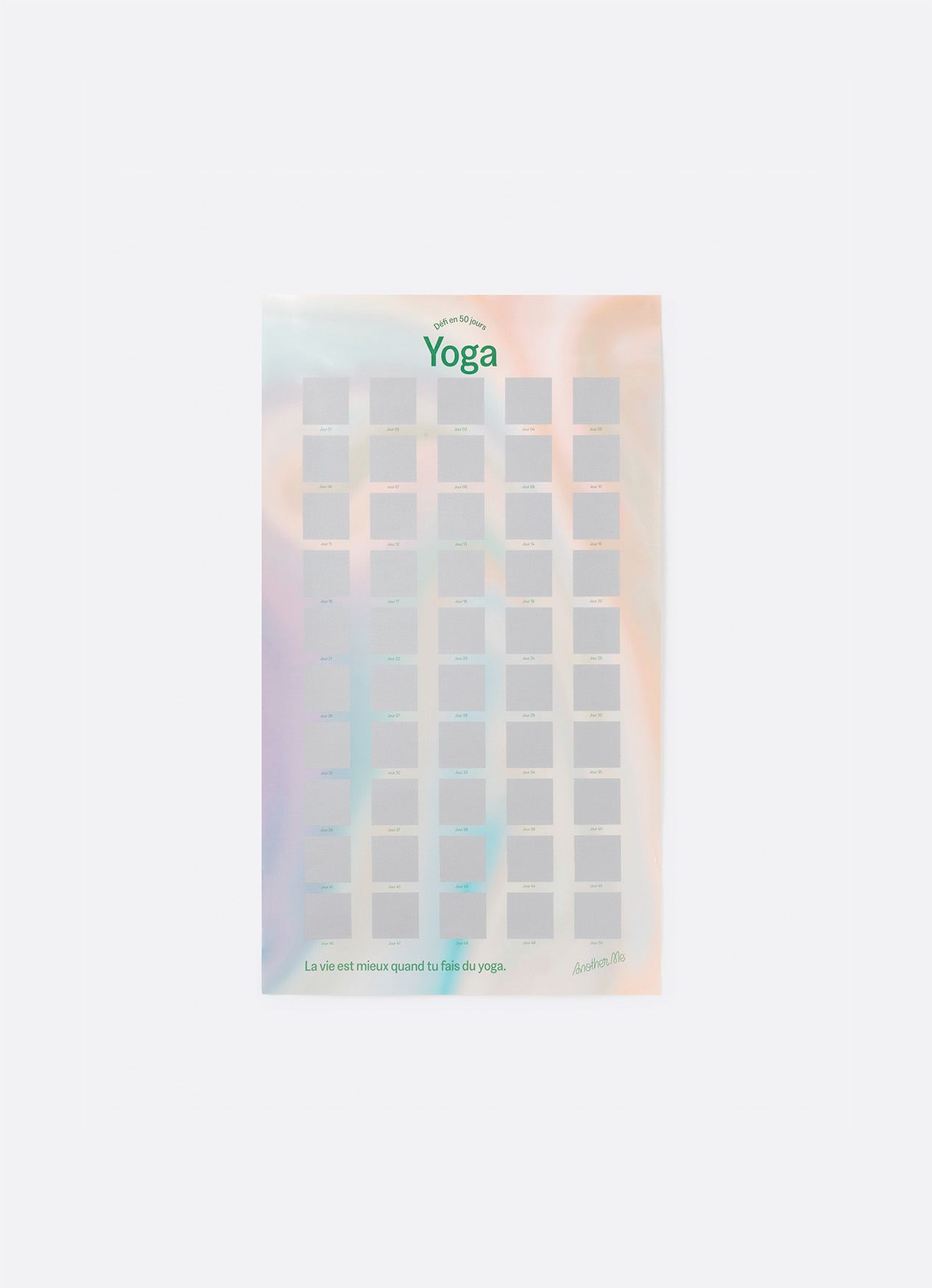 Défi en 50 Jours Poster - Yoga, Französisch