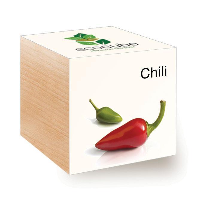 Ecocube Chili - Pflanzen im Holzwürfel