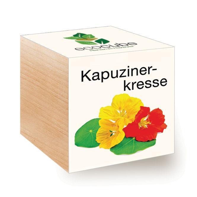 Ecocube Kapuzinerkresse - Pflanzen im Holzwürfel