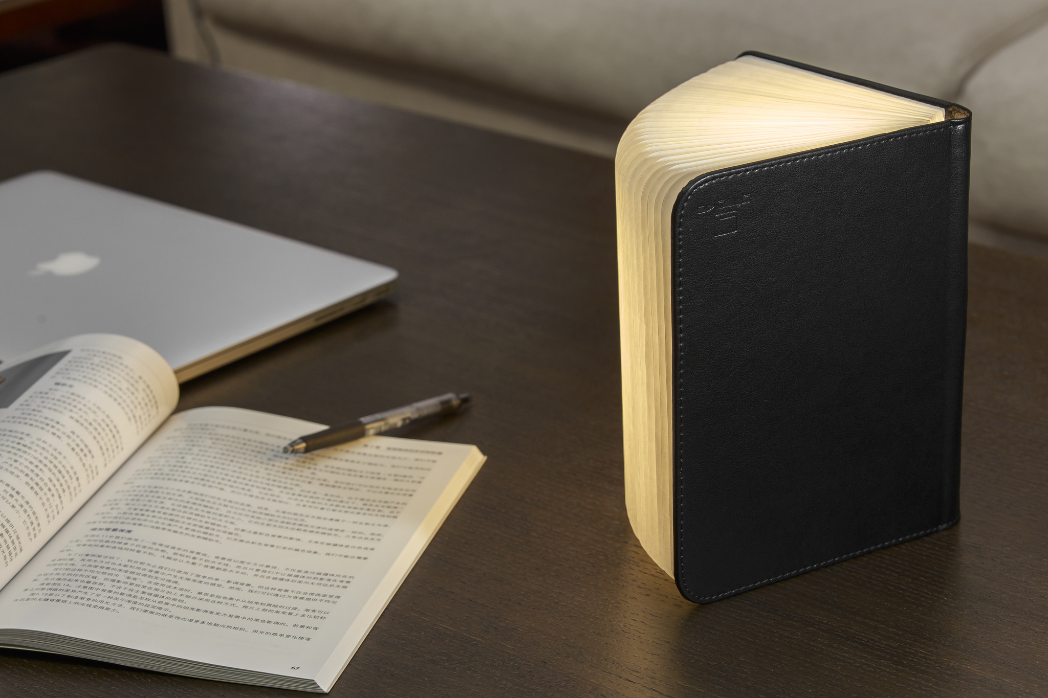 Leather black gross, inkl. USB Ladekabel, warmes l