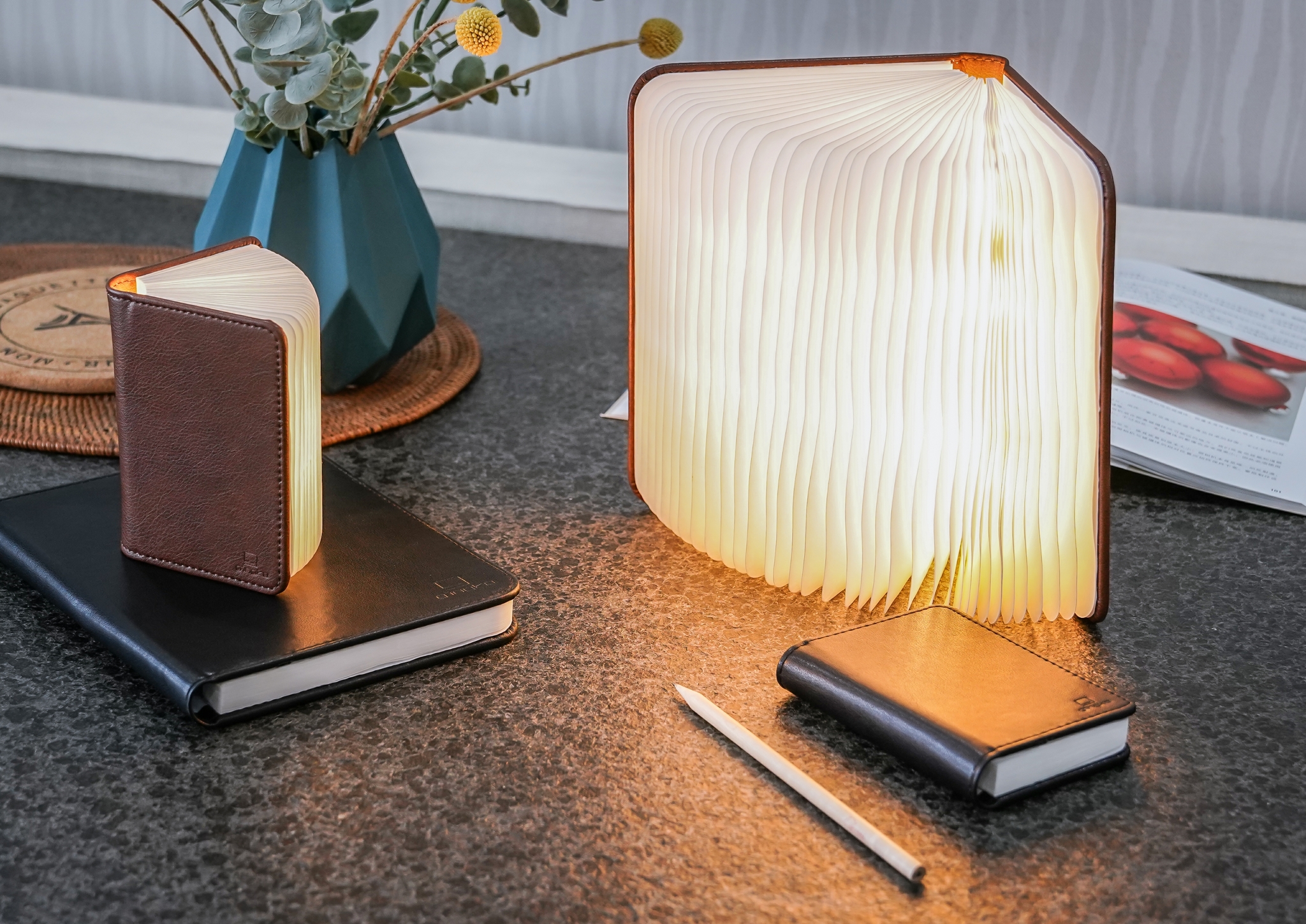 Leather brown gross, inkl. USB Ladekabel, warmes l
