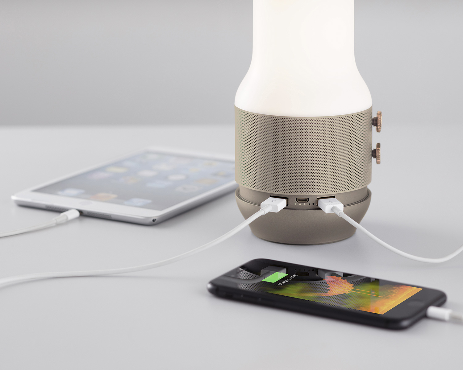 Licht, Lautsprecher, Energien-Bank, weiches Gold