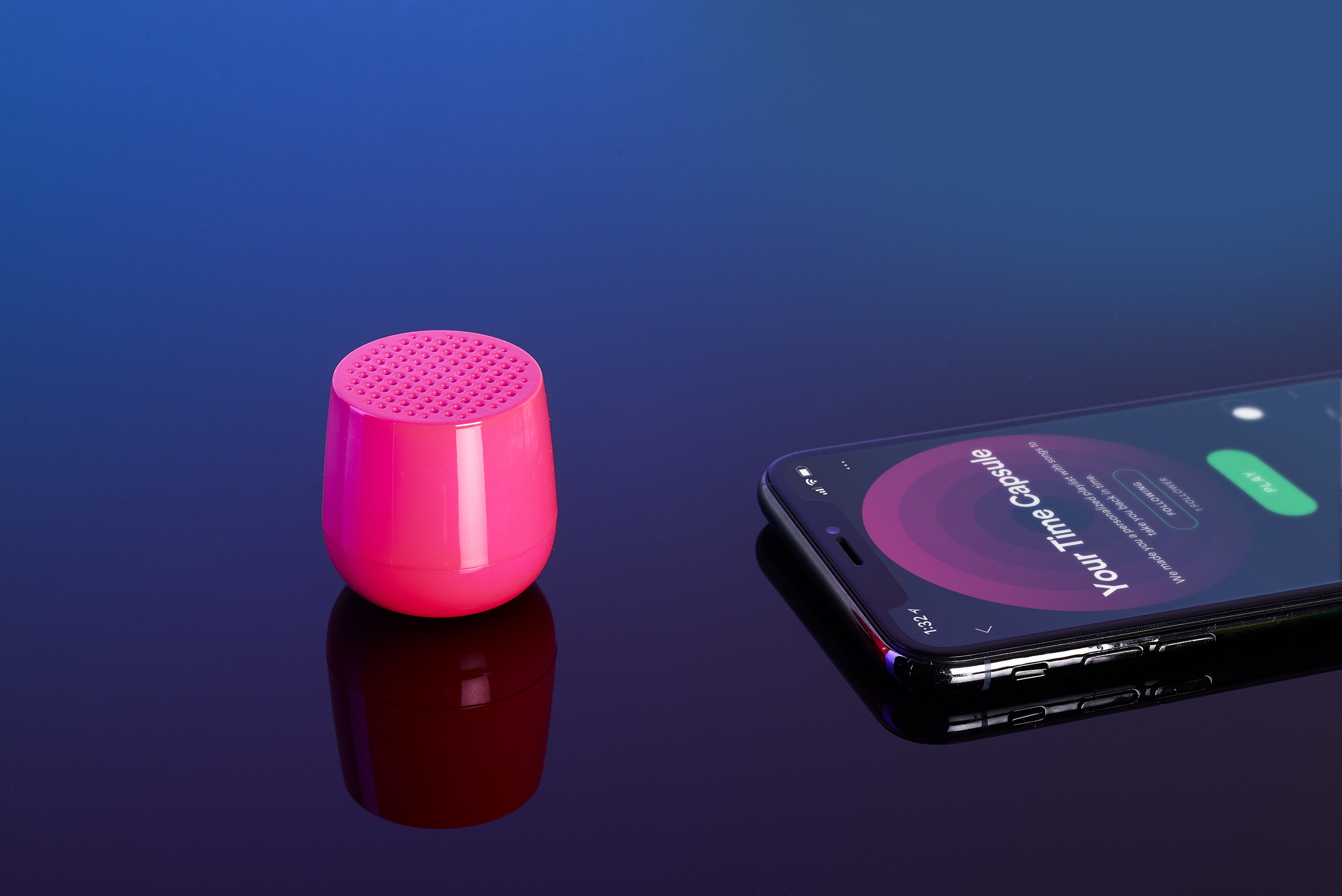 mini bluetooth-speaker 3W, koppelbar, pink glänzen