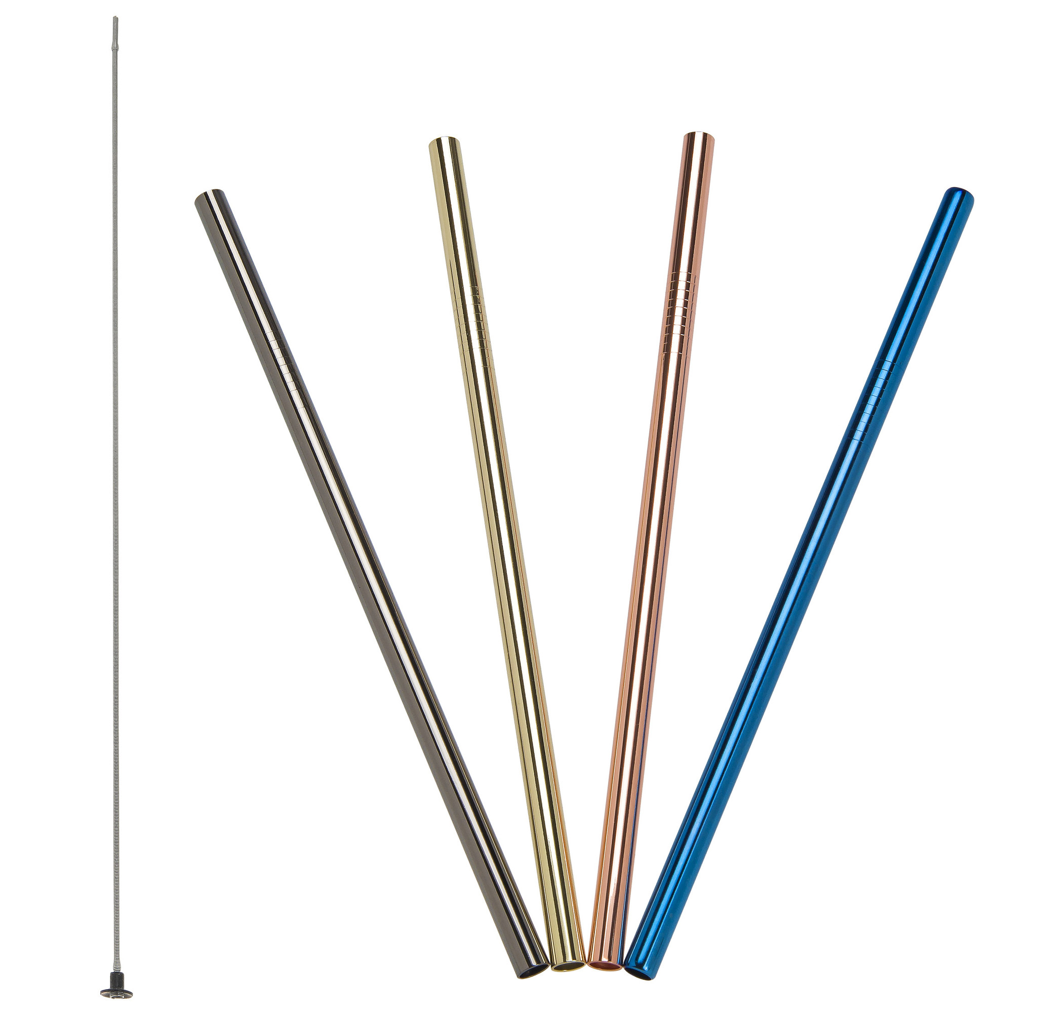 Trinkhalm gerade 18cm, Set à 4-Farben (silber, gol