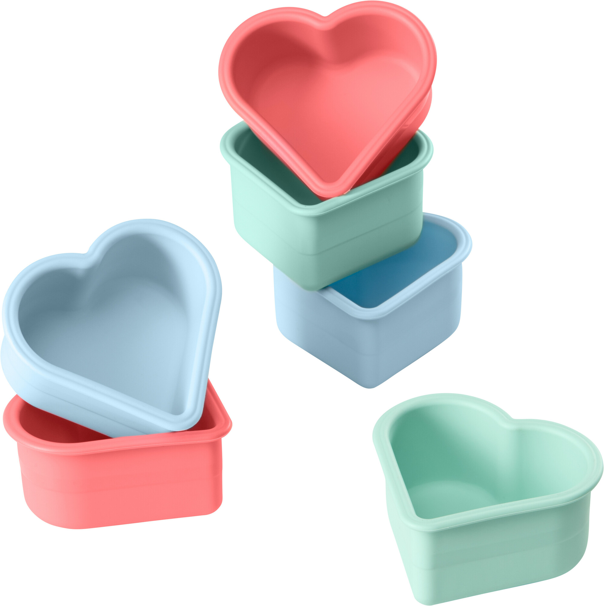Flexiform Muffinliner Heart 6pcs set pastel mix