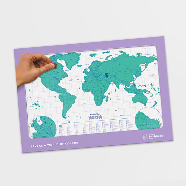 GREEN NEON SCRATCH MAP