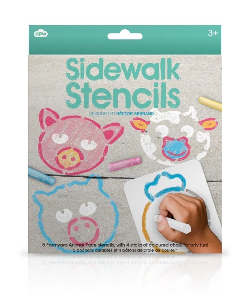Sidewalk Chalk Face Stencils