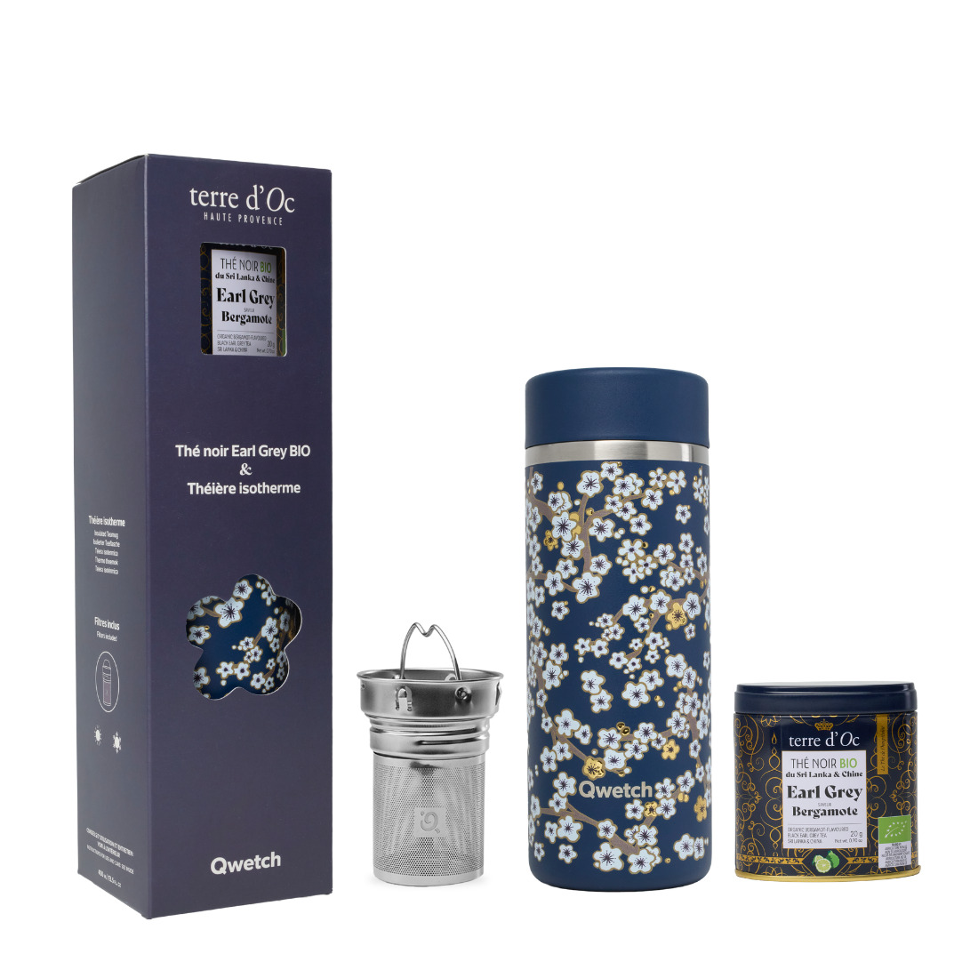 Insulated Teapot & Earl Grey Terre D'Oc Set