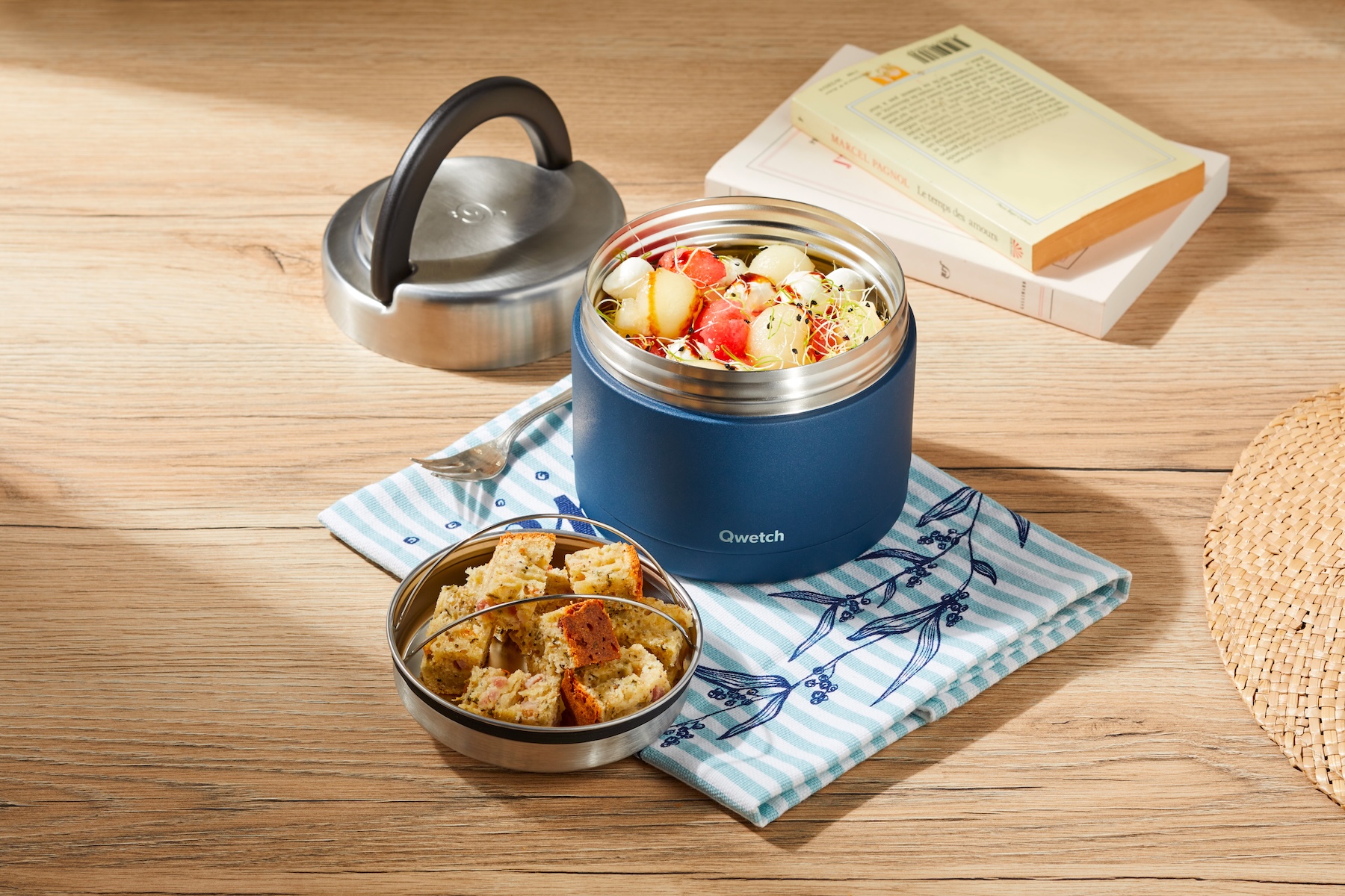 Stainless steel insulated lunch box with handle - Essensbehälter