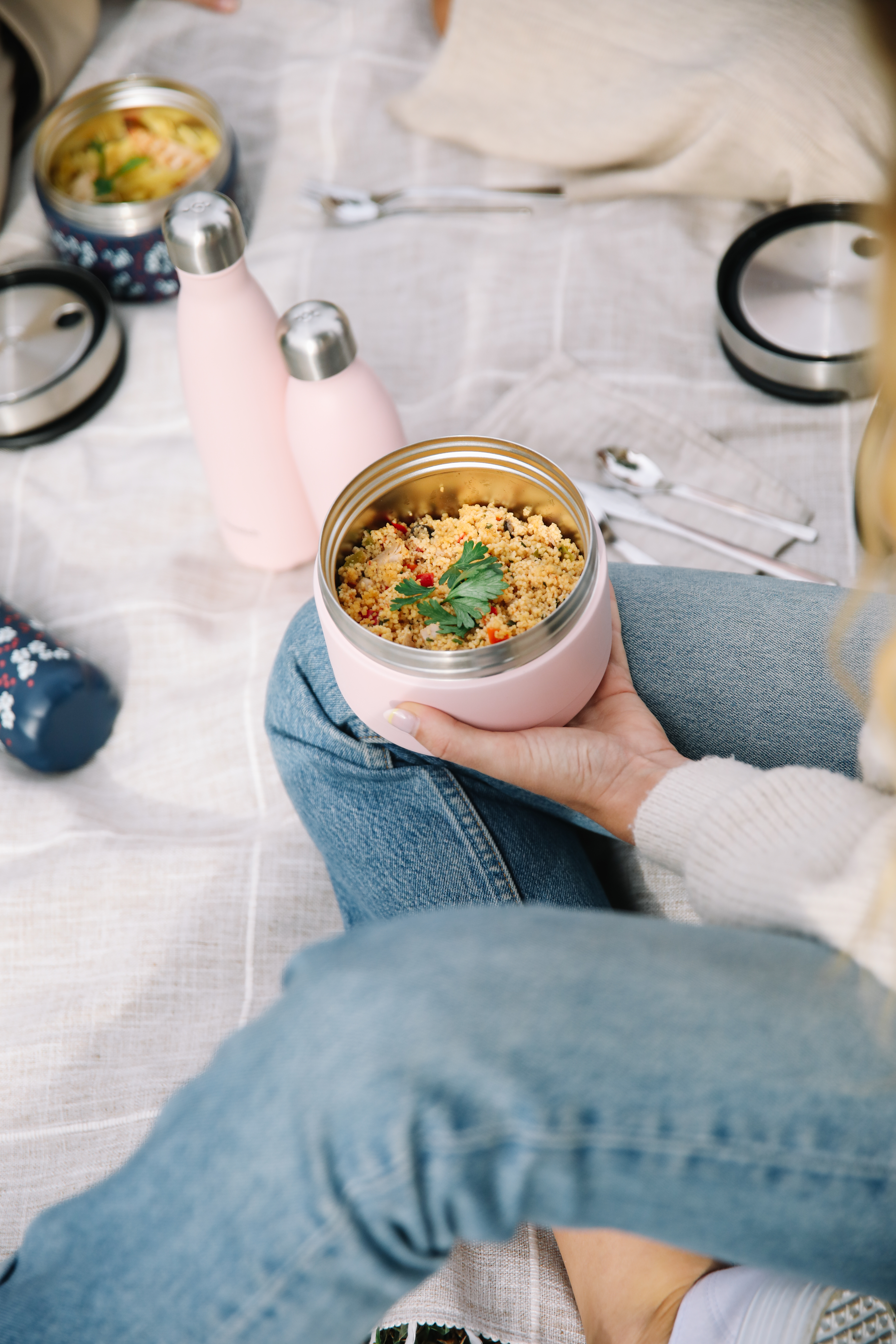 Stainless steel insulated lunch box with handle - Essensbehälter