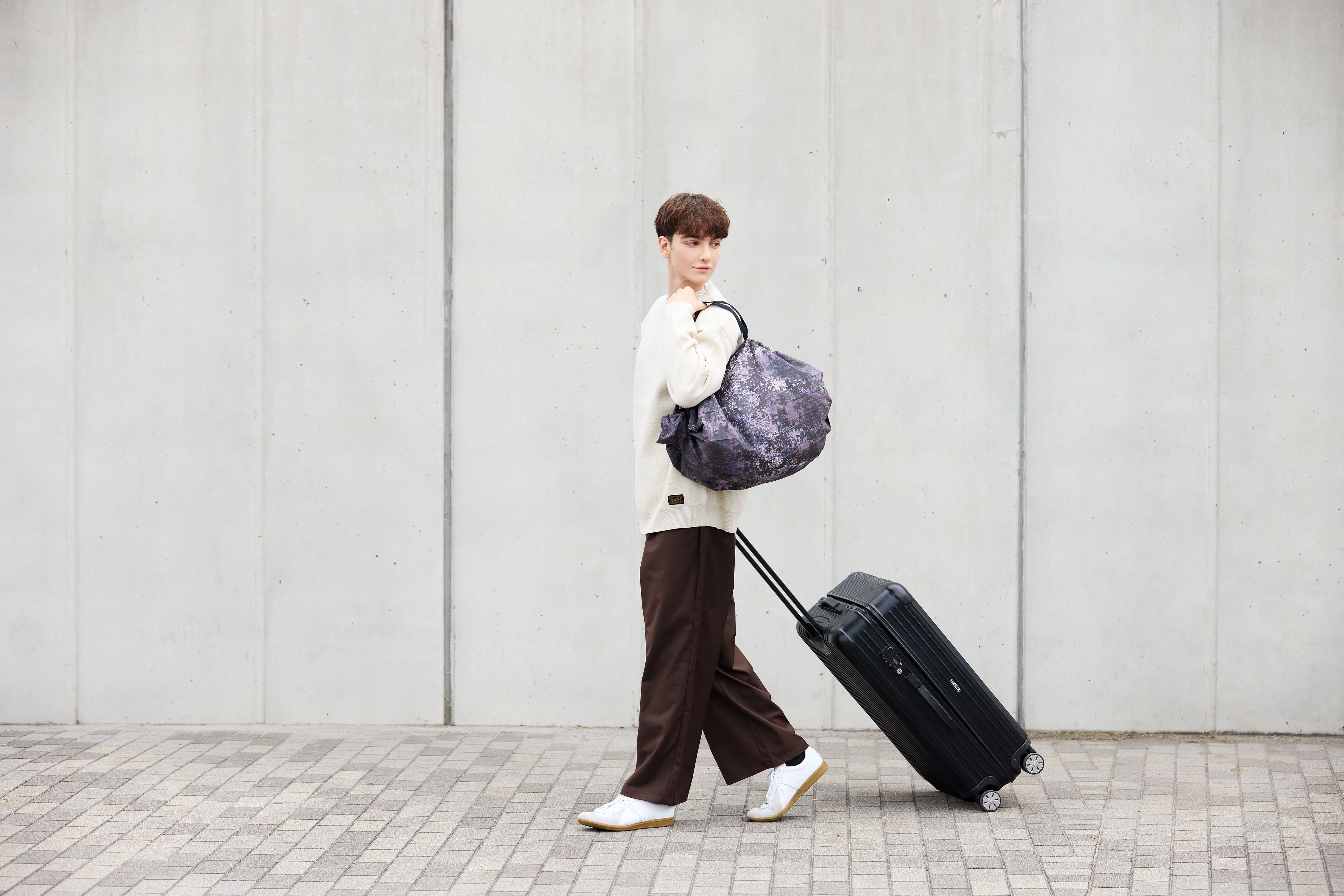 Compact Packable Bag - Tree Bark - Faltbare Tasche One-Pull (patentiert)