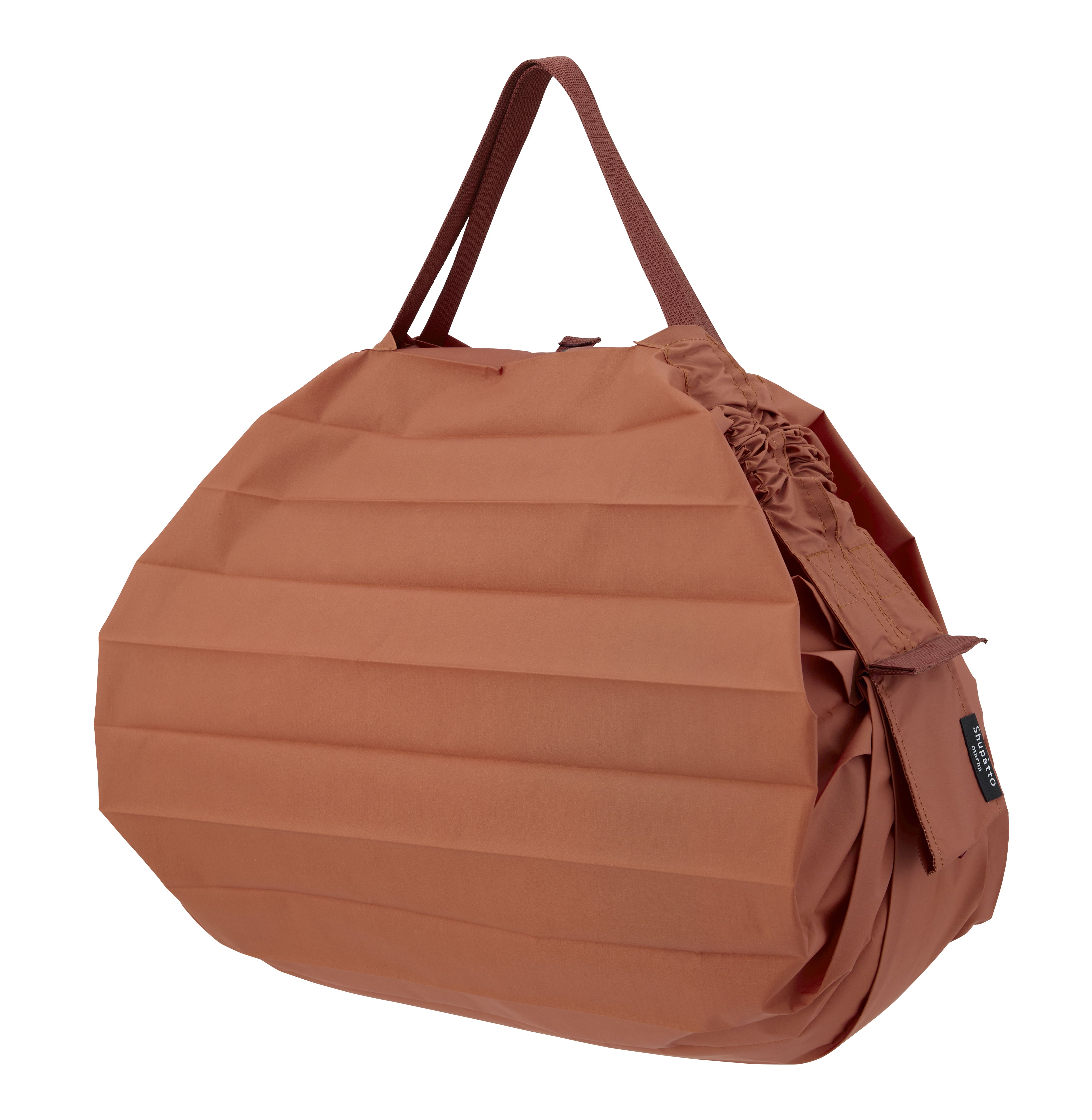 Compact Bag M - Brick Brown - Faltbare Einkaufstasche One-Pull (patentiert)