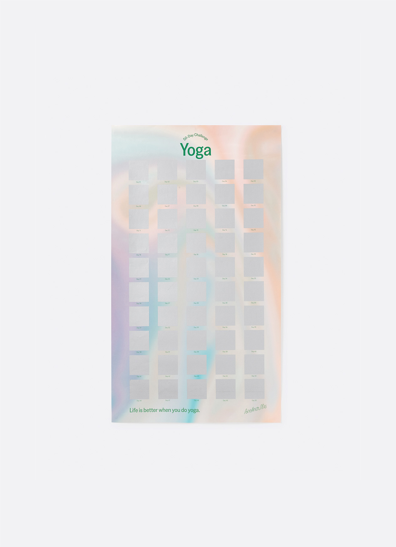 50 Day Challenge Poster, Yoga, English
