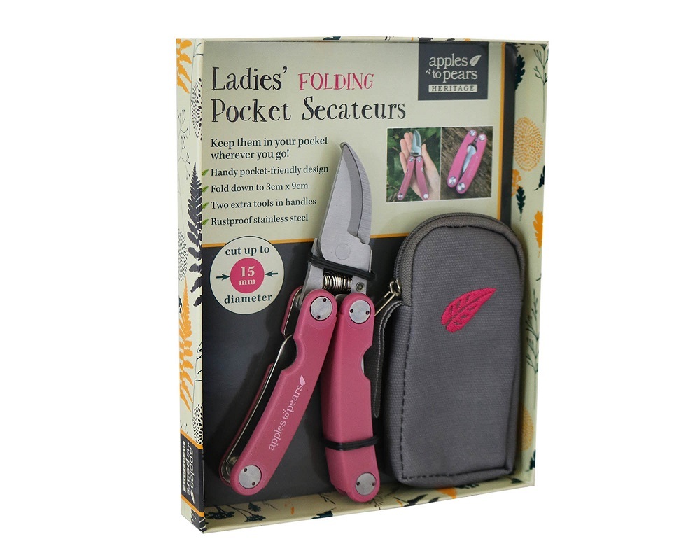 Heritage - Original Folding Pocket Secateurs - Fuchsia Pink - Klappbare Taschenschere