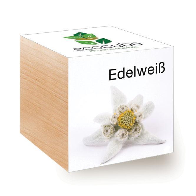 Ecocube Edelweiss - Pflanzen im Holzw&#252;rfel