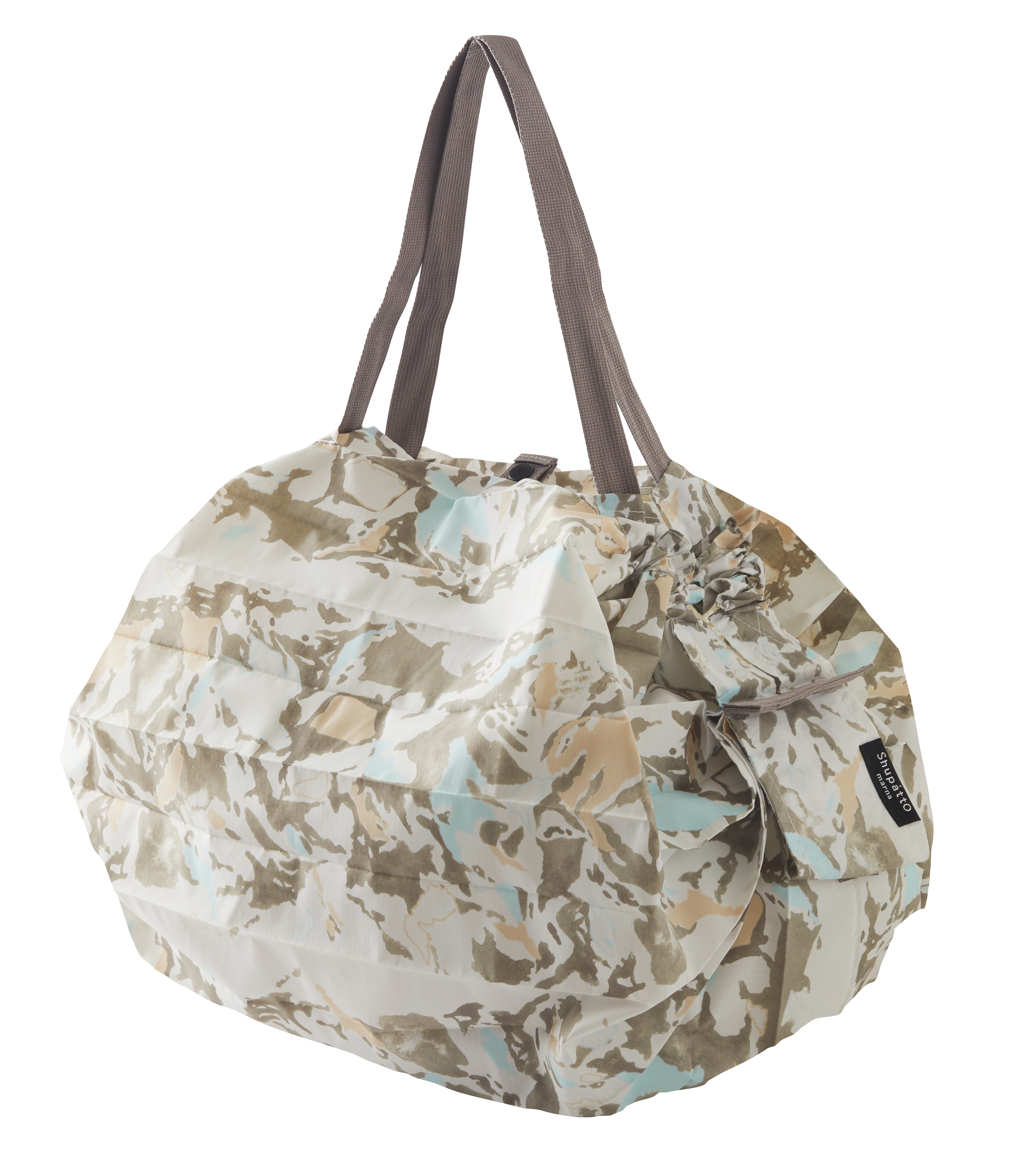 Compact Bag &quot;Far North&quot; Snowy Peaks - M - Faltbare Tasche  One-Pull (patentiert)