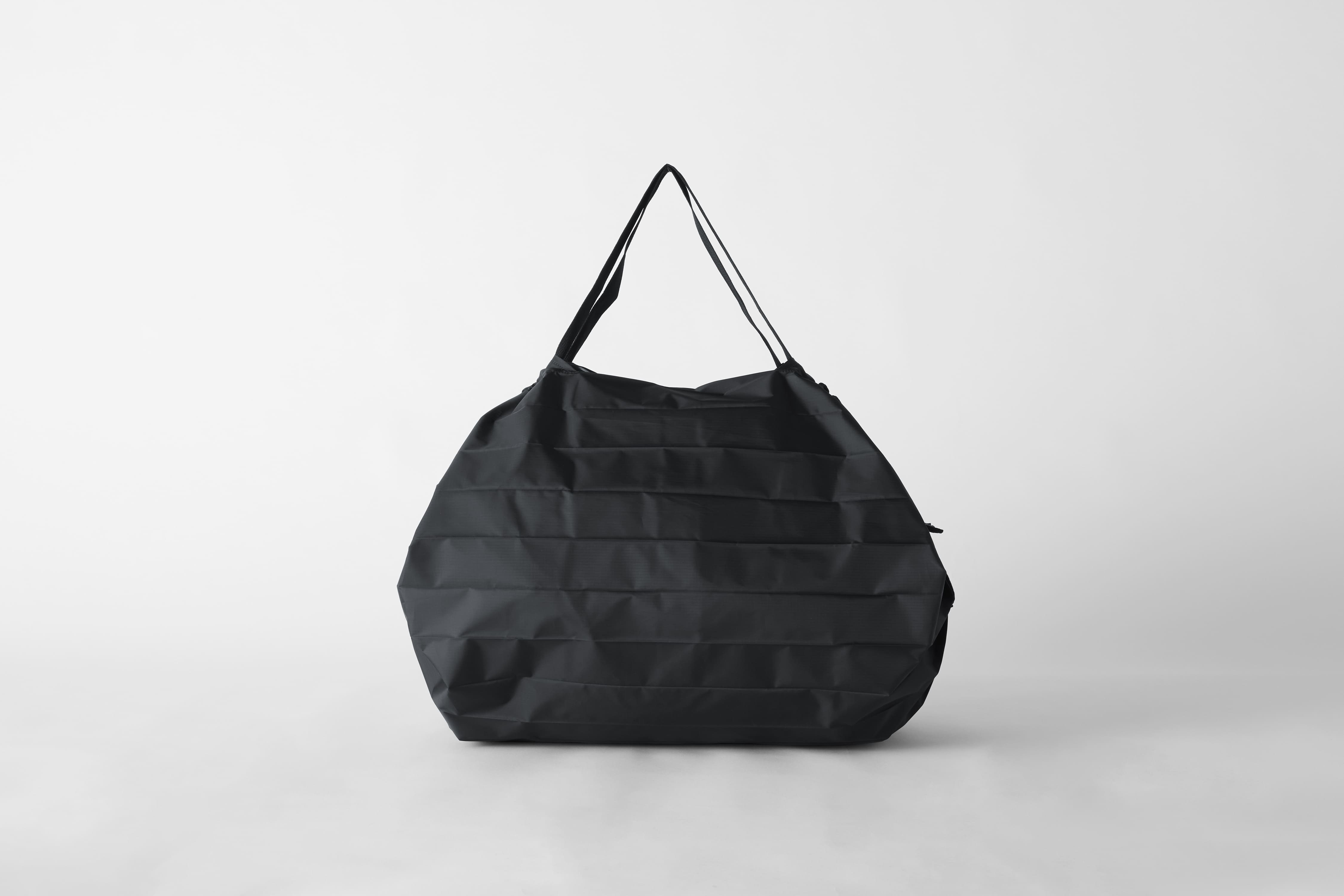 Compact Bag L - Jet Black - Faltbare Einkaufstasche One-Pull (patentiert)