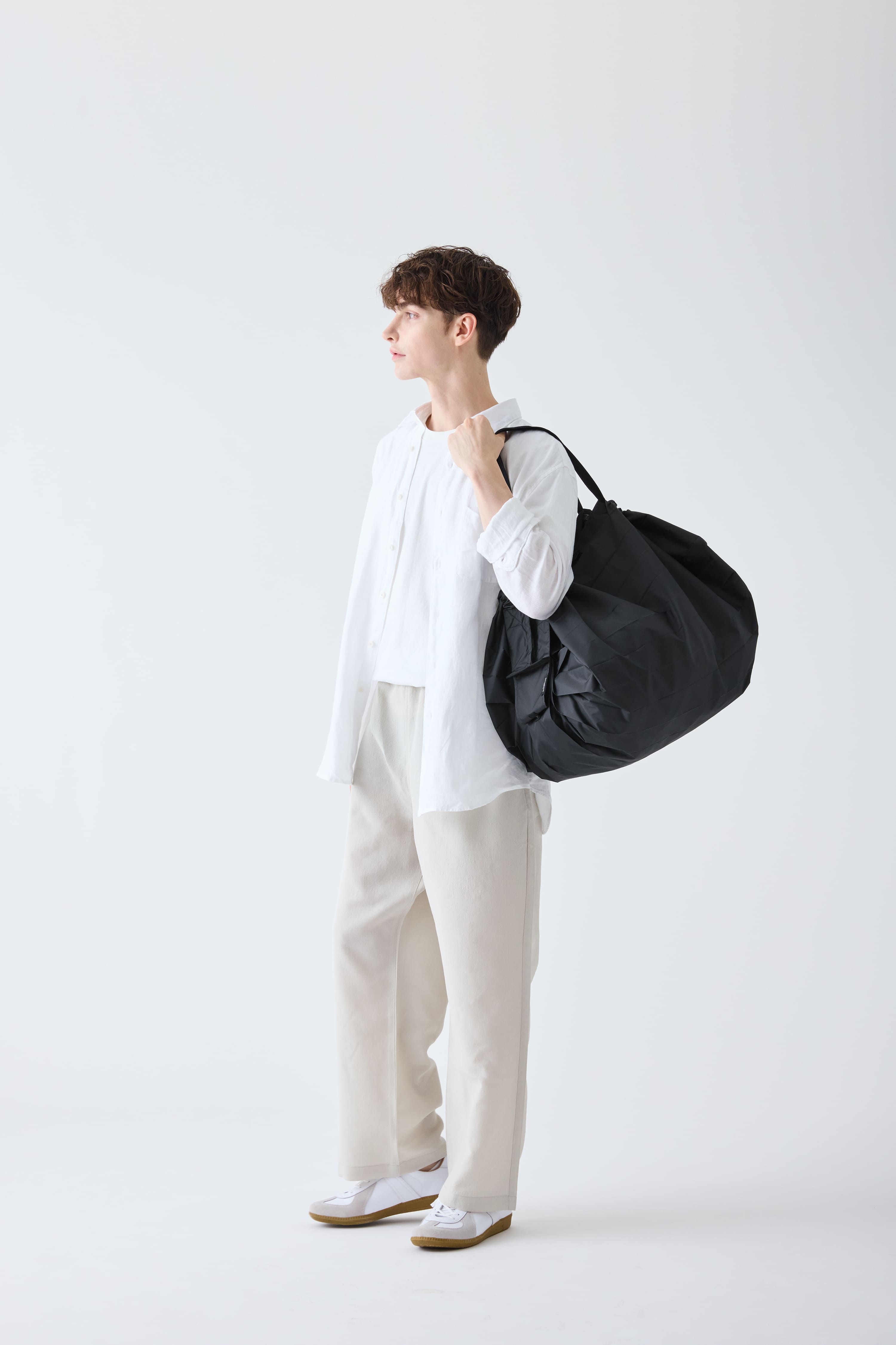 Compact Bag L - Jet Black - Faltbare Einkaufstasche One-Pull (patentiert)