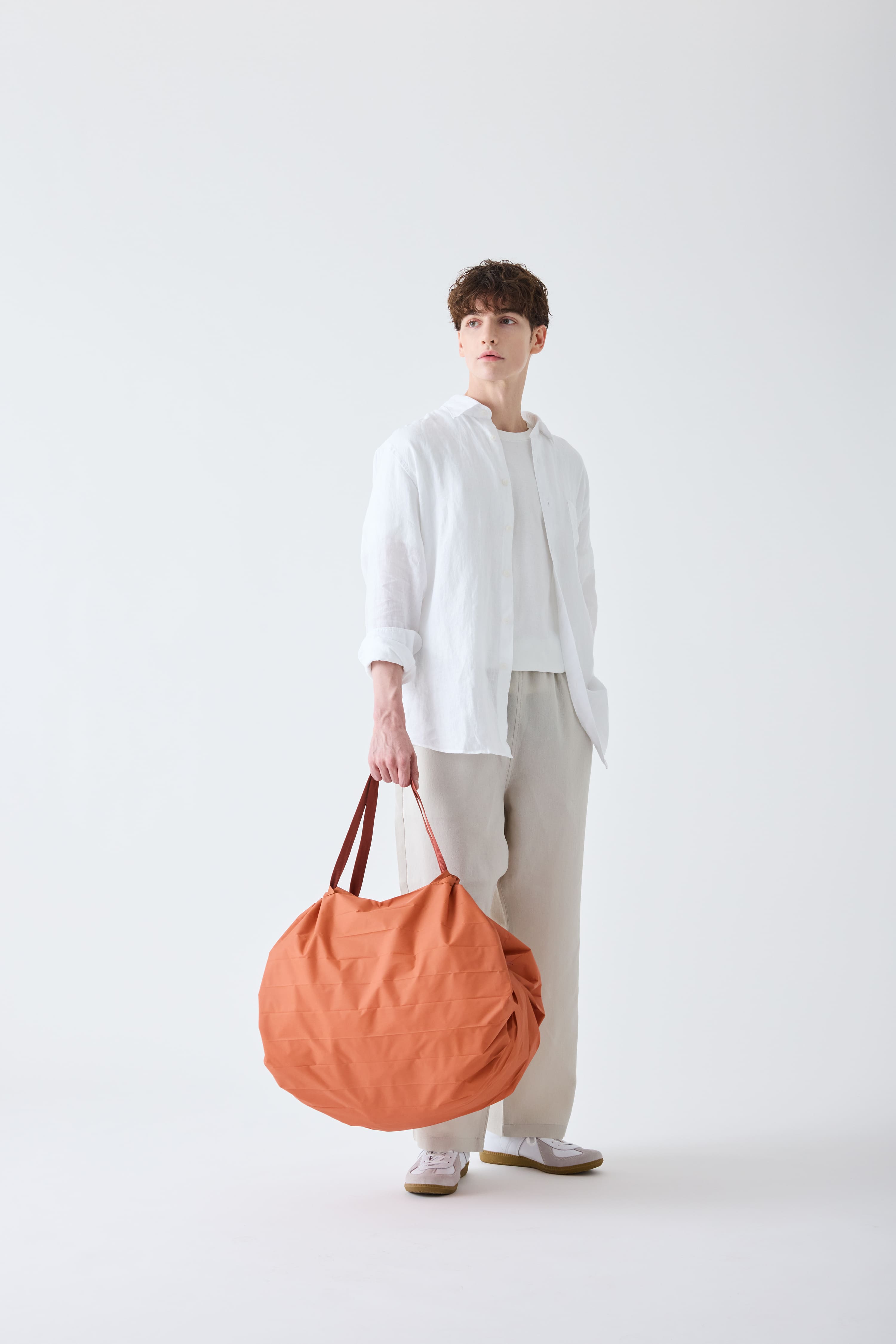 Compact Bag L - Brick Brown - Faltbare Einkaufstasche One-Pull (patentiert)