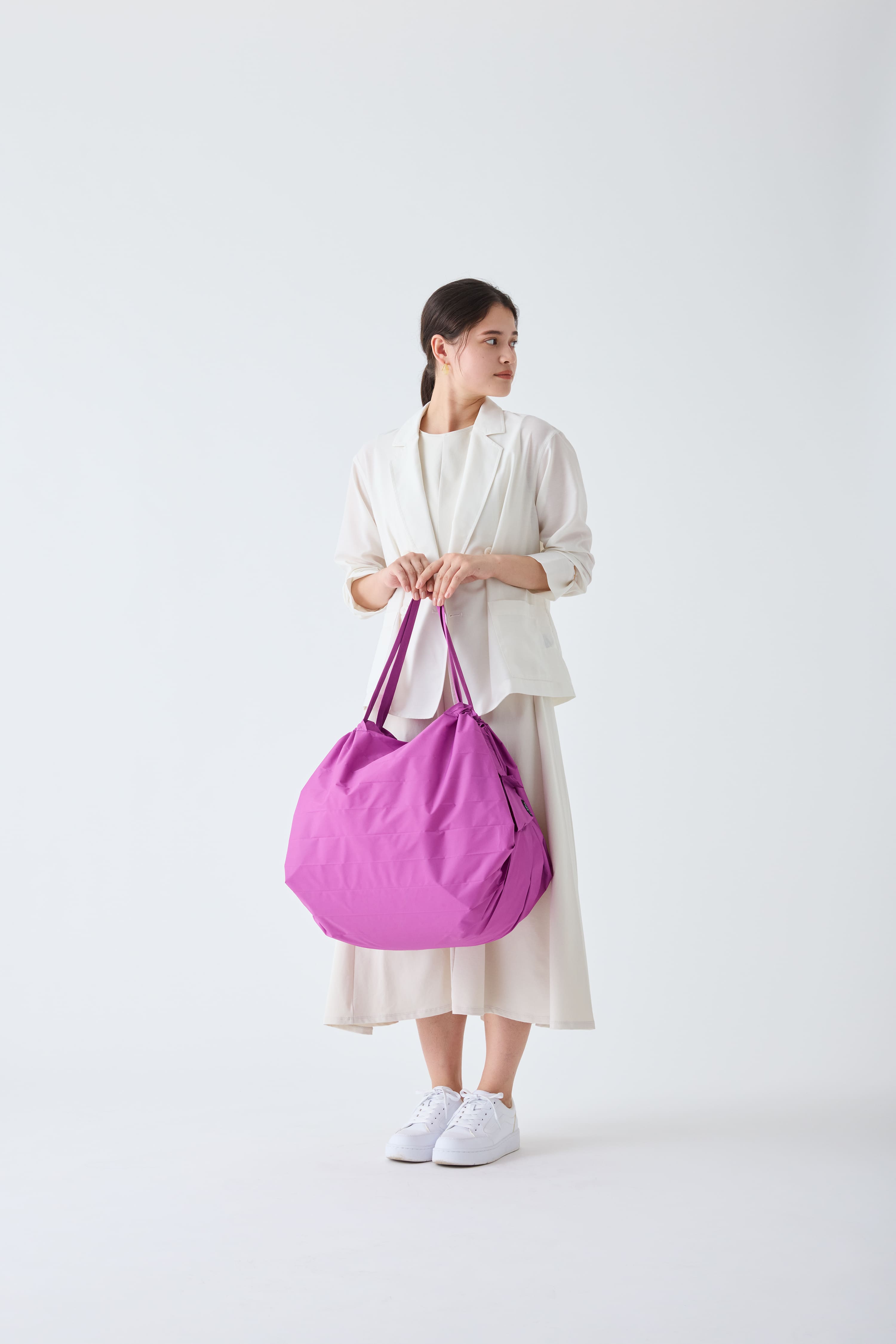 Compact Bag L - Peony Petal - Faltbare Einkaufstasche One-Pull (patentiert)