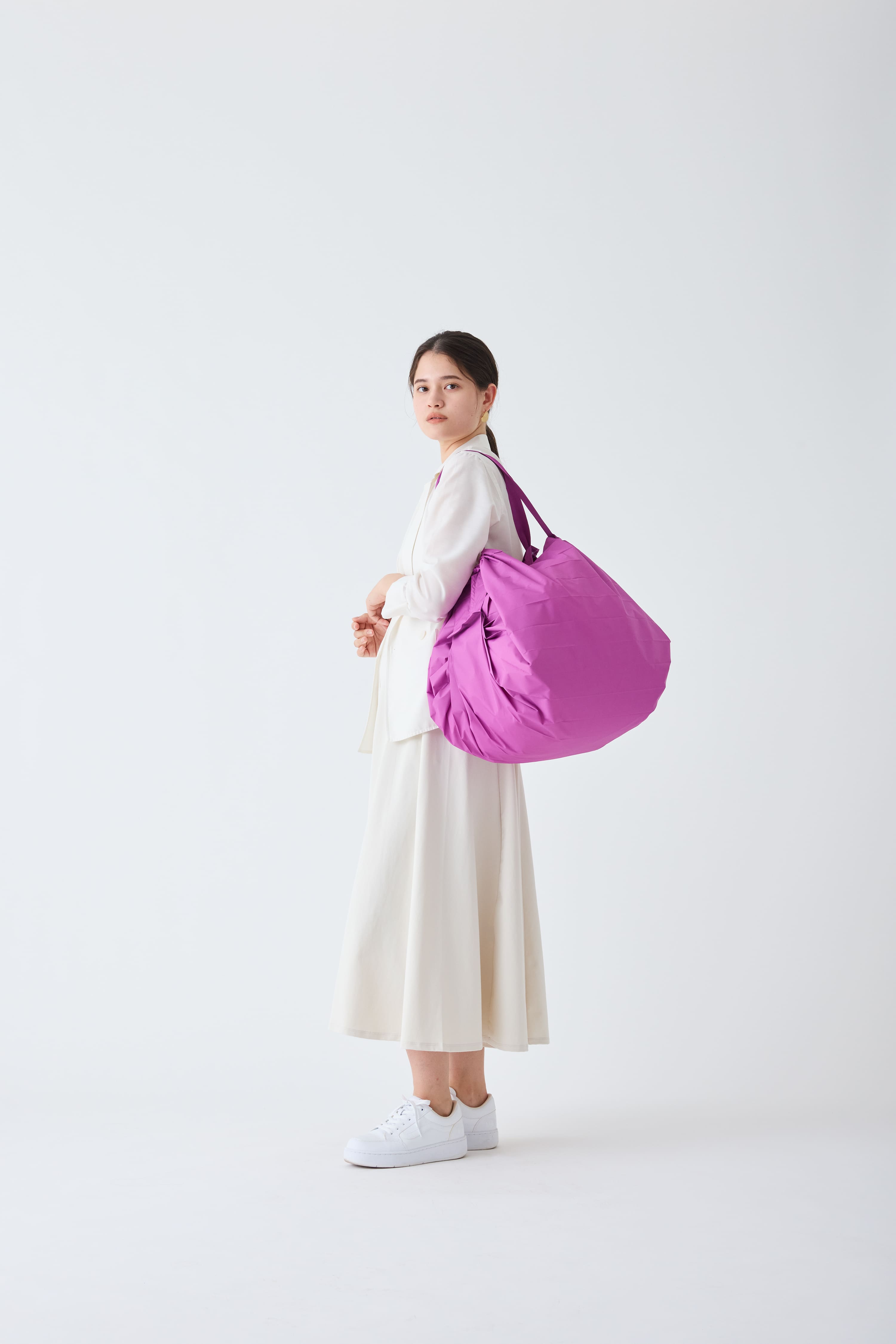 Compact Bag L - Peony Petal - Faltbare Einkaufstasche One-Pull (patentiert)